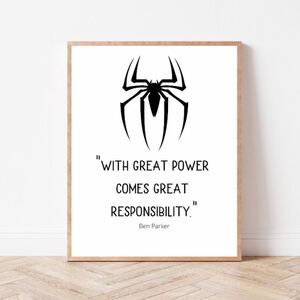 Ben Parker Spider-Man Quote Print